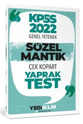 2022 Kpss Sözel Mantık Çek Kopart Yaprak Test TUG978000004914