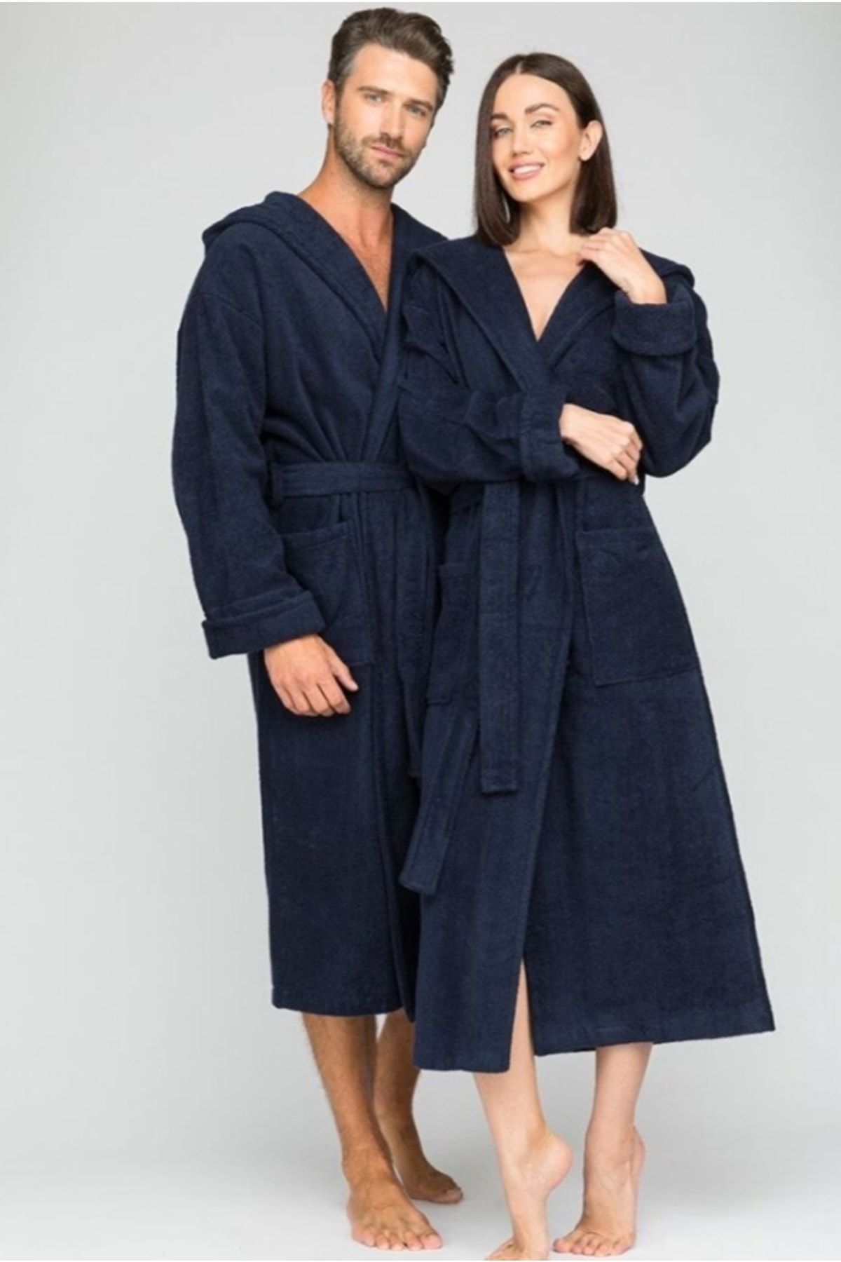 NİHAL Bornoz Unisex Lacivert