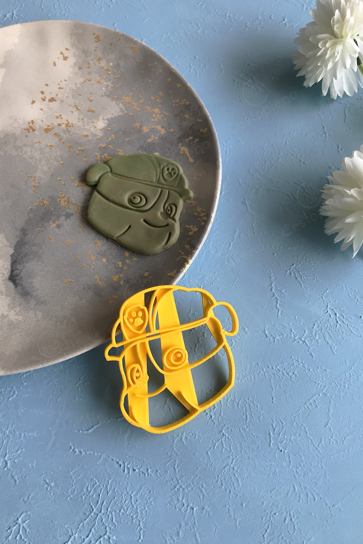 Rubble Dough Shaper / Cookie / Ceramic / Play Dough Mold