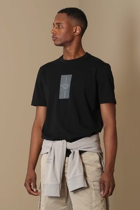 Savona Modern Grafik T- Shirt Siyah 111020133