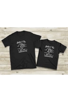 Baba Kız En Iyi Arkadaş Siyah Tshirt(tekli Üründür Kombin Yapmak Için 2 Adet Sepete Ekleyiniz) BABA KIZ 1557