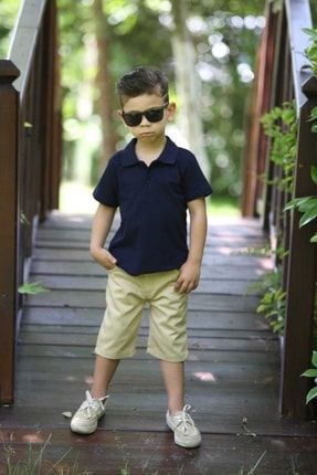 Erkek Çocuk Mükemmel Kalite 2 Parça Kombin Tshirt Ve Gabardin Şort Trend Ürün TFY22129
