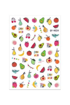 Tutti Frutti Meyve Figürlü Renkli Tırnak Sticker QY-H024
