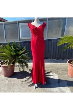 Kadın Kırmızı Abiye Elbise kg421012