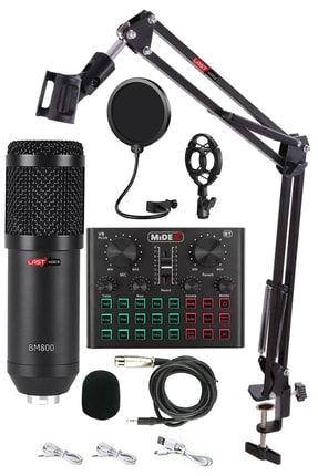 BM800L Live Set Efektli Ses Kartı Mikrofon Stand Kayıt Canlı Yayın Seti (PC ve Telefon) 20106