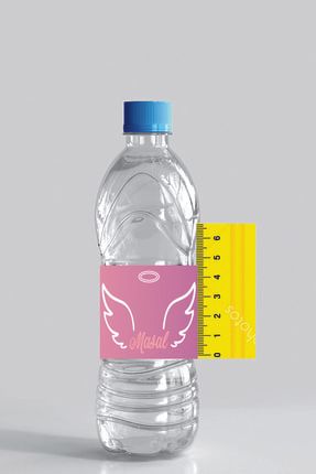 Kız Çocuk Doğum Günü Partisi Yapışkanlı Kişiye Özel Melek Kanatlı Su Şişesi Etiketi 21*4 has6060