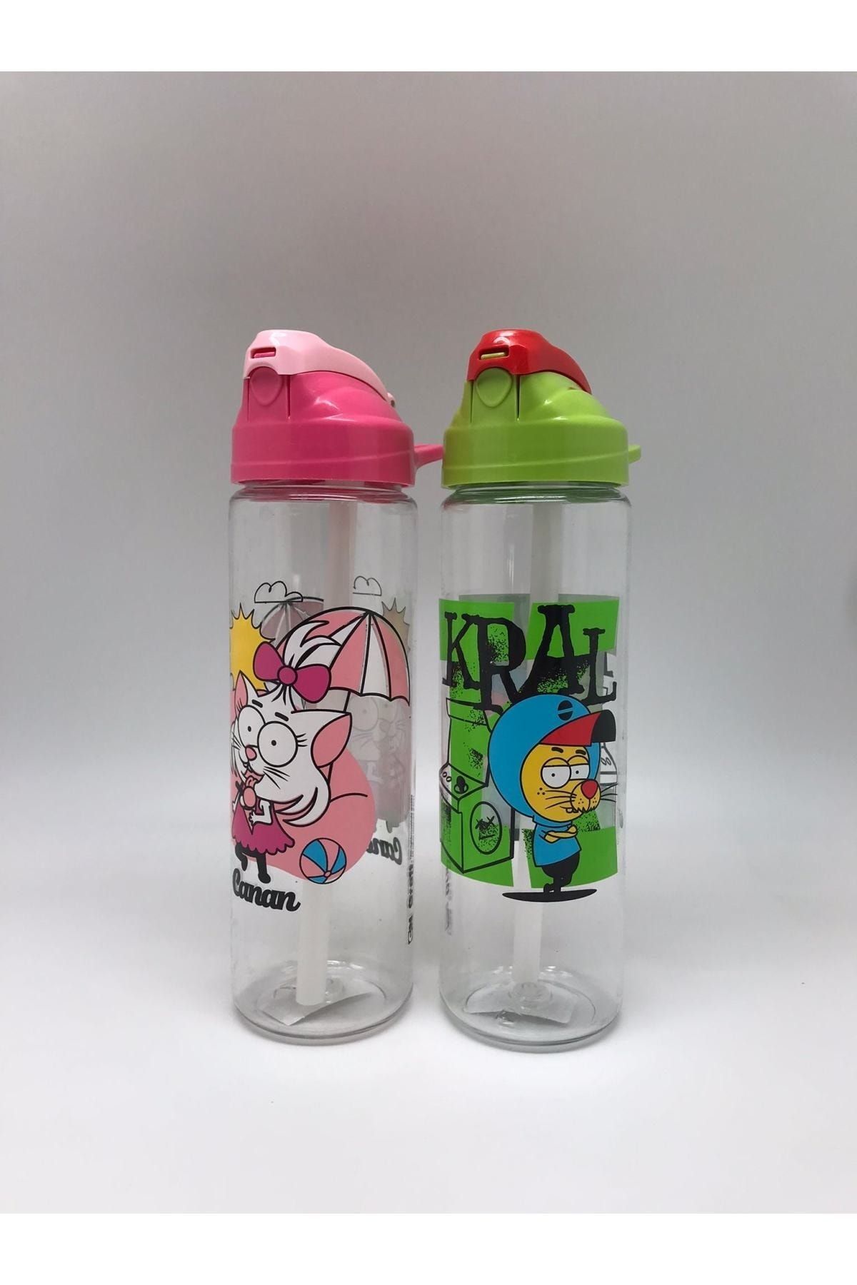 Gıpta-Kral Şakir Patterned Tritan Flask with Straw 630cc K222031 1
