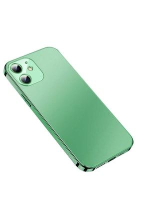 Iphone 11 Uyumlu Kılıf Kamera Korumalı Metal Çerçeveli Tpu Bobo Kapak Yeşil T22568GRM
