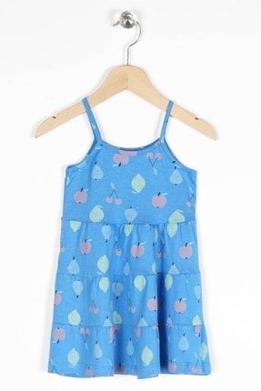 Kız Çocuk Regular Fit Meyve Desenli Askılı Kolsuz Elbise 1027269