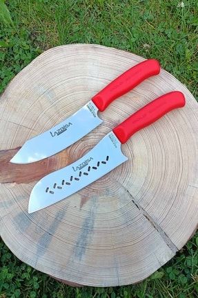 Bıçak Takımı Red Gold Mutfak Nakiri Bıçak Seti Et Ekmek Sebze Meyve Santoku Şef Bıçağı 2 Parça BRS399