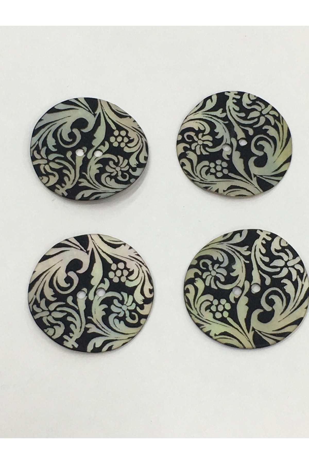 Italian Embellished Mother of Pearl Button Set of 4 3.5 Cm