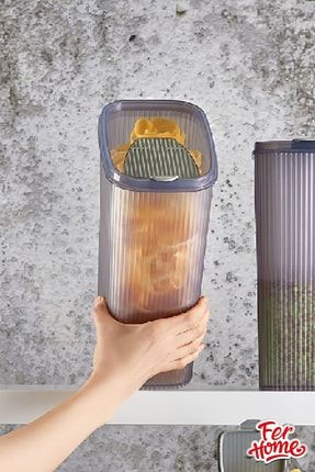 Erzak Bakliyat Saklama Kabı 4 Litre Kapaklı Baharat Kuru Gıda Kutusu LV-238