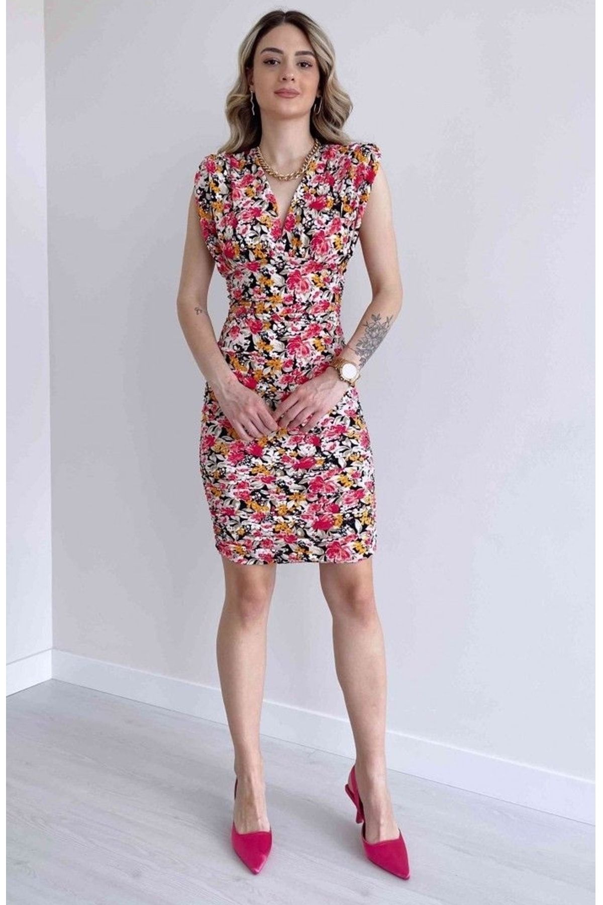 Ralph lauren floral ruched dress top