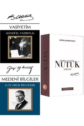 Nutuk 1919-1927 Günümüz Türkçesiyle - Medeni Bilgiler - Vasiyetim / 3 Kitap - Mustafa Kemal Atatürk olgukitap-atatürk5252