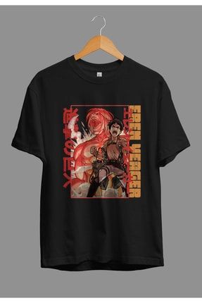 Oversize Attack On Titan Eren Yeager Titan Dönüşümü Anime Karakter Baskılı Tasarım Tişört AKRB0420V