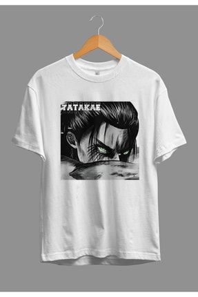 Oversize Attack On Titan Eren Yeager Titan Dönüşümü Anime Karakter Baskılı Tasarım Tişört AKRB0413V