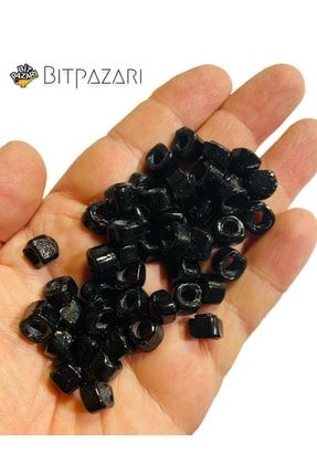 Siyah - Kare Cam Boncuk - Takı Boncuğu - ( 10mm - 15 Adet ) siyahkare