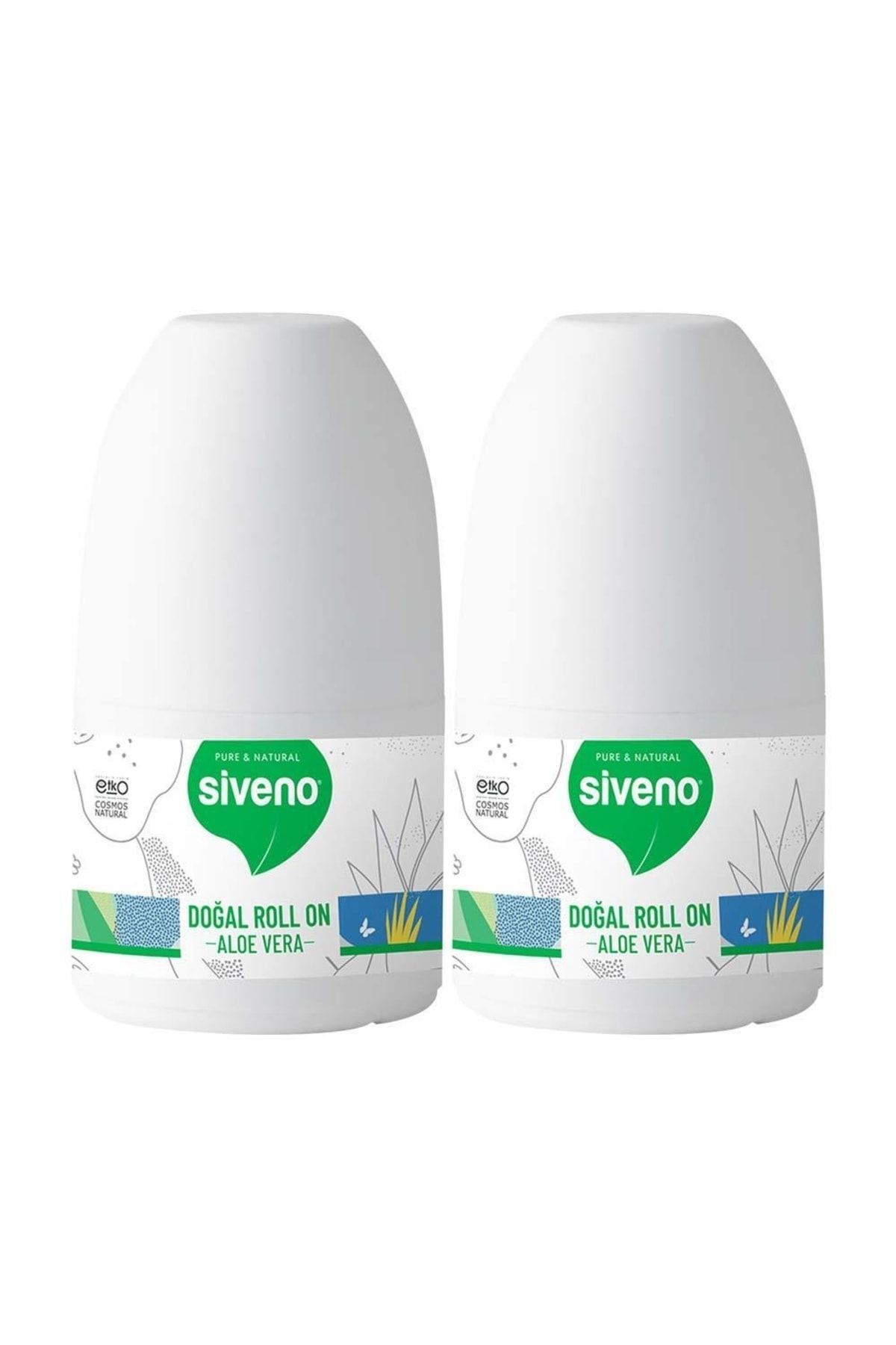 Siveno %100 Doğal Roll-On Aloe Vera Deodorant Ter Kokusu Önleyici Bitkisel Lekesiz Vegan 50 ml X 2 Adet