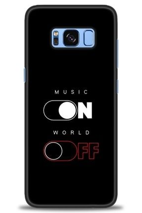 Samsung Galaxy S8 Plus Kılıf Hd Baskılı Kılıf - Music On World Off + Temperli Cam zmsm-s8-plus-v-24-po