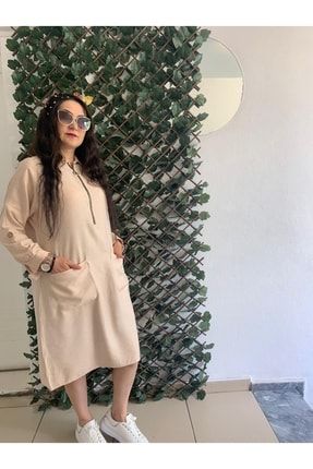 Kadın Bej Rengi Tunik Elbise SLN05BT