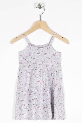 Kız Çocuk Regular Fit Çiçek Desenli Askılı Kolsuz Elbise 1027269
