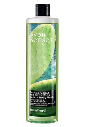 Senses Cactus Oasis Armut Ve Paçuli Kokulu Saç Ve Vücut Için Erkek Duş Jeli 500 ml SAMPUAN0709