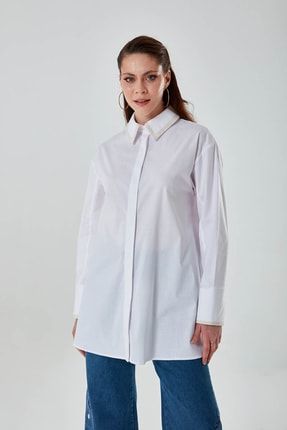 Biye Detaylı Beyaz Gömlek M2MZ1030130013-BEYAZ
