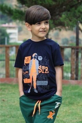 Kivi Kids Fashion Boys Baskılı Pamuklu Rahat Kesim Erkek Çocuk T-shirt 318645852