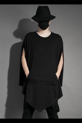 Erkek Siyah Yeni Nesil Tasarım Kore Style Tişört 7026 301 HKRSTETSRT