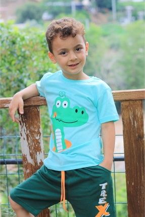 Kivi Kids Mini Timsah Baskılı Pamuklu Erkek Çocuk T-shirt 31878654