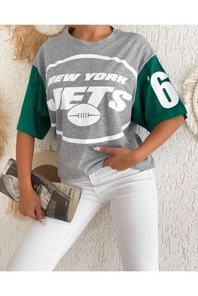 Kadın New York Jets Baskı Detaylı T-shirt GFM560