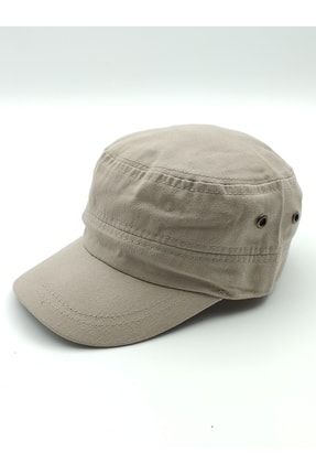 Yazlık Krem Rengi Arkası Cırtlı Ayarlanabilir Castro Cap Kep Avcı Model Şapka 271