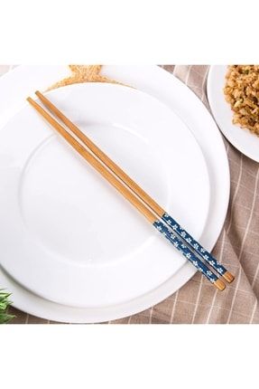 Lacivert/mavi Chopstick, Yıkanabilir Bambu Yemek Çubuğu, Sushi Japon Çin Yemek Çubuğu, 24 Cm Mavi bambu yemek çubuğu