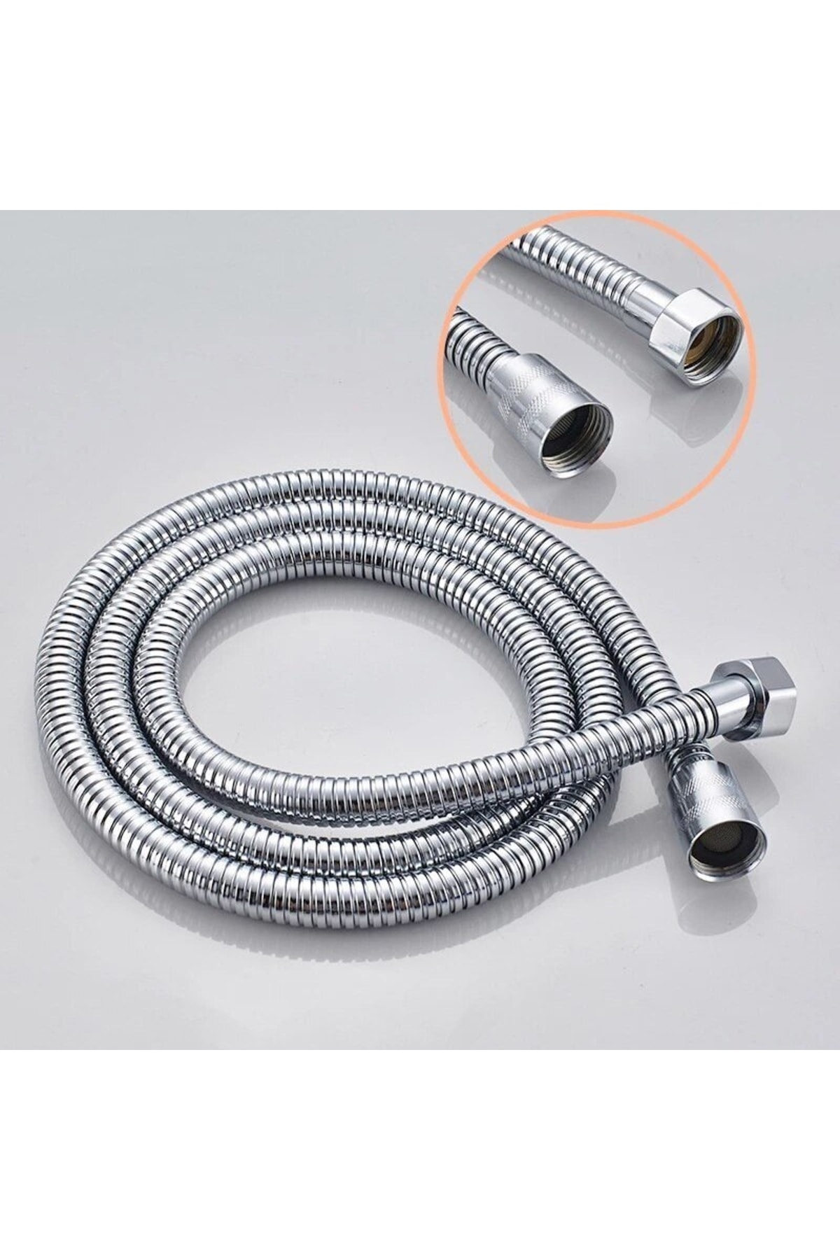 Fause Çelik Kromlu Duş Hortumu 150 Cm Pirinç Somon Kdh101