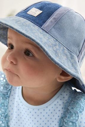 Mavi Kot Detaylı Bebek Bucket Şapka ANVRNSSM54-751