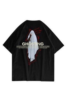 Unisex Siyah Ghosting Tshirt Trndz1305