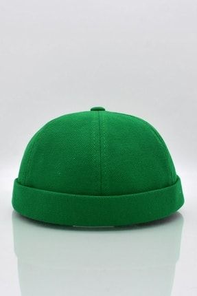 Kadın Hipster Katlamalı Cap Yeşil Docker Şapka KLH7202