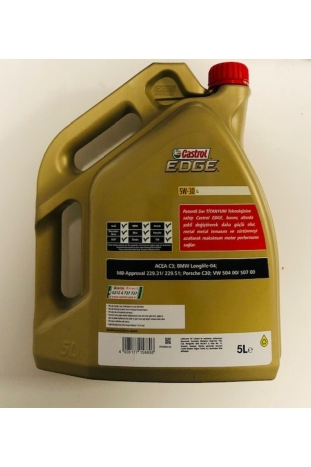 Castrol Edge 5w 30 Ll Motor Yağı 5lt. Tam Sentetik (üretim 2022