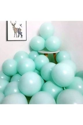 100 Adet Makaron Soft Mint Yeşili Renk Balon-5 Metre Balon Zıncırı HKNYSPASTELZİNCİR100