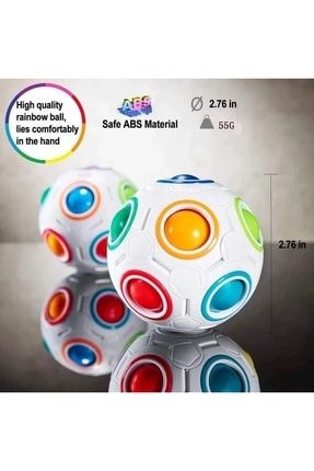 Sihirli Rubik Küp Gökkuşağı Futbol Topu Bulmaca Eğitici Zeka Küpü 6710yuvarlkküp