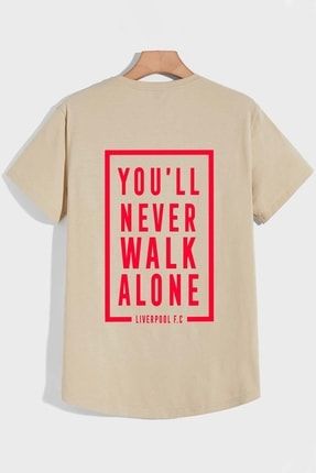 Liverpool Never Walk Alone Baskılı Tasarım T-shirt TYC00478057412