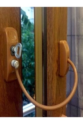 Kahverengi Anahtarlı Halatlı Güvenlik Pvc Kapı Pencere Emniyet Kilidi 1 Adet TRYERY723
