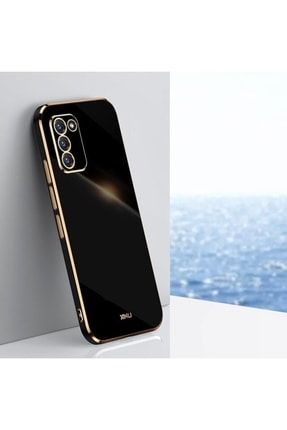 Samsung Galaxy S20 Fe Uyumlu Kılıf Kamera Korumalı Parlak Kenarlı Altın Işlemeli Silikon Kapak Samsung s20 fe bark