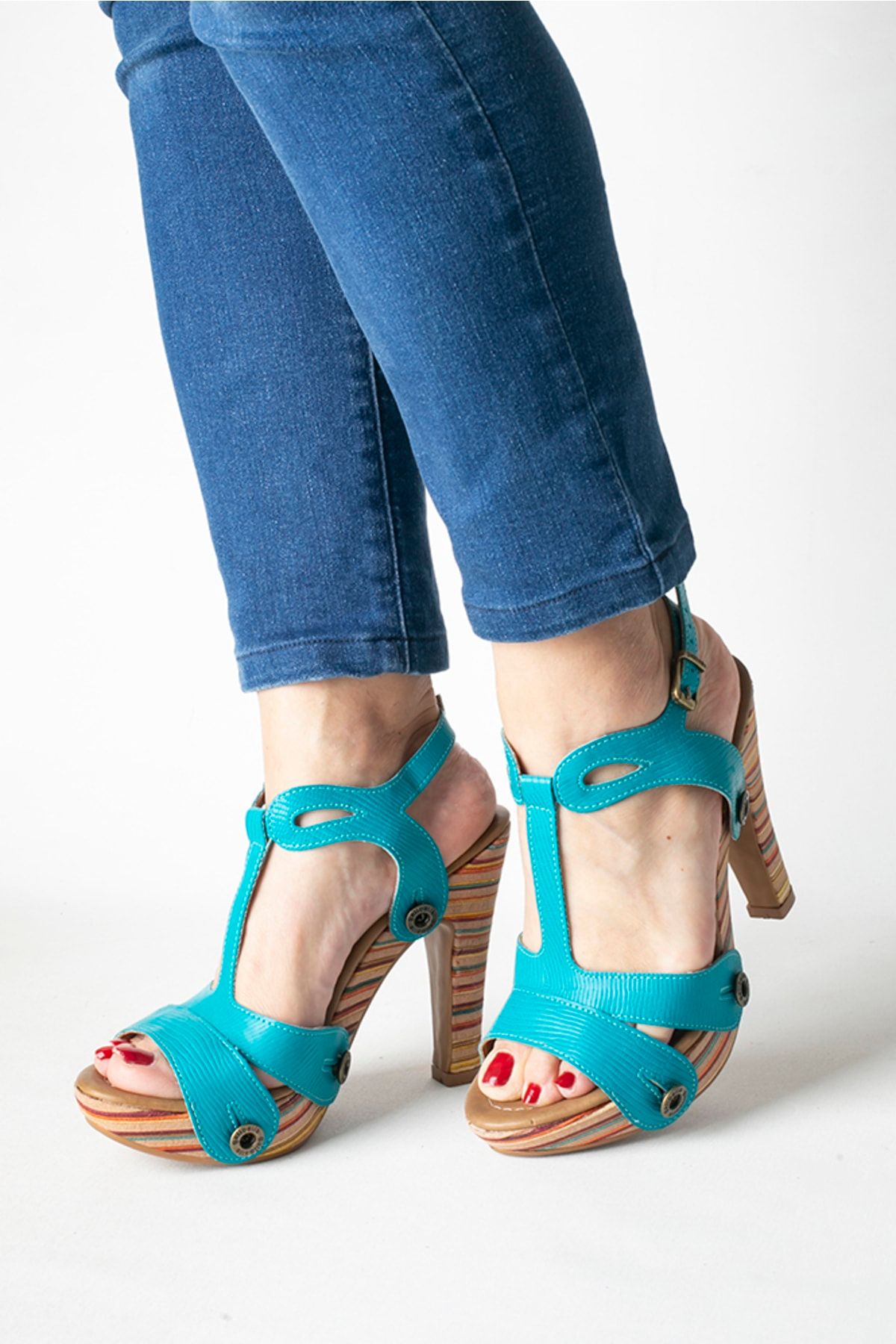 Galibelle-Deise Imported Women's Comfortable & Light Heeled Sandals Available in 2 Different Models (Replaceable Leather Upper Part) 5
