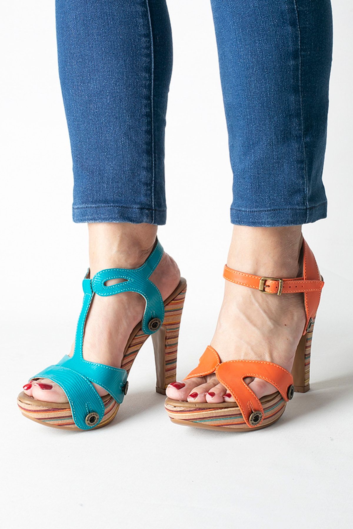 Galibelle-Deise Imported Women's Comfortable & Light Heeled Sandals Available in 2 Different Models (Replaceable Leather Upper Part) 6