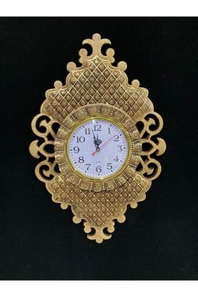 Hediyelik Dekoratif El Işlemeli Taşlı Altın Saat kasvasaatim1
