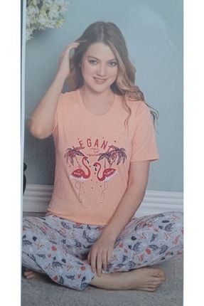 Turuncu Yarım Kollu Pijama Takımı PJ0130036