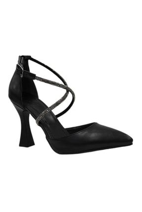 18-499 Taşlı Klasik Topuklu Kadın Ayakkabı 22YFELES18-499-ZN