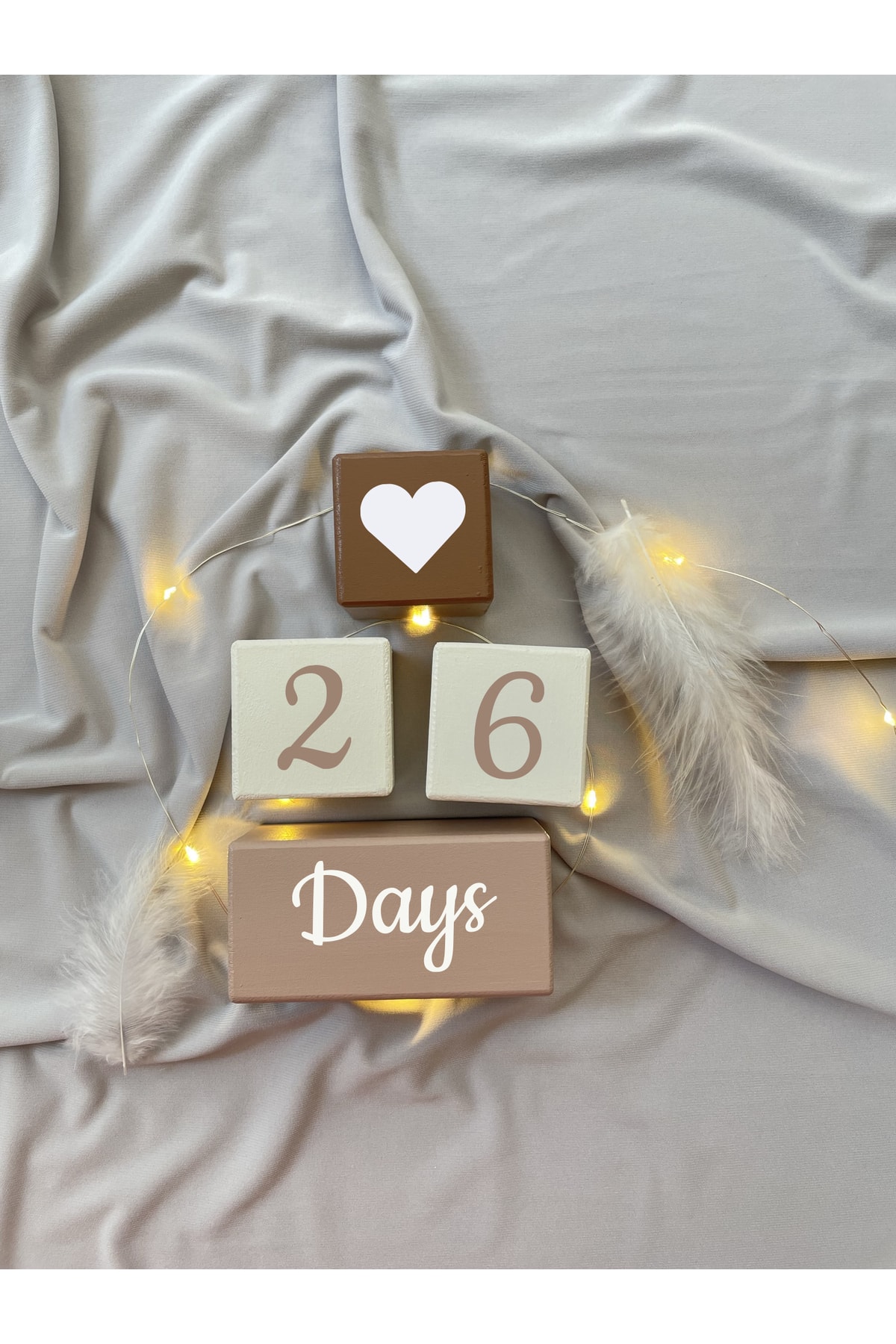 BİANNE ATÖLYESİ Mokka Bebek Anı Küp Seti Fotoğraf Çekim Ve Dekor Için Ingilizce