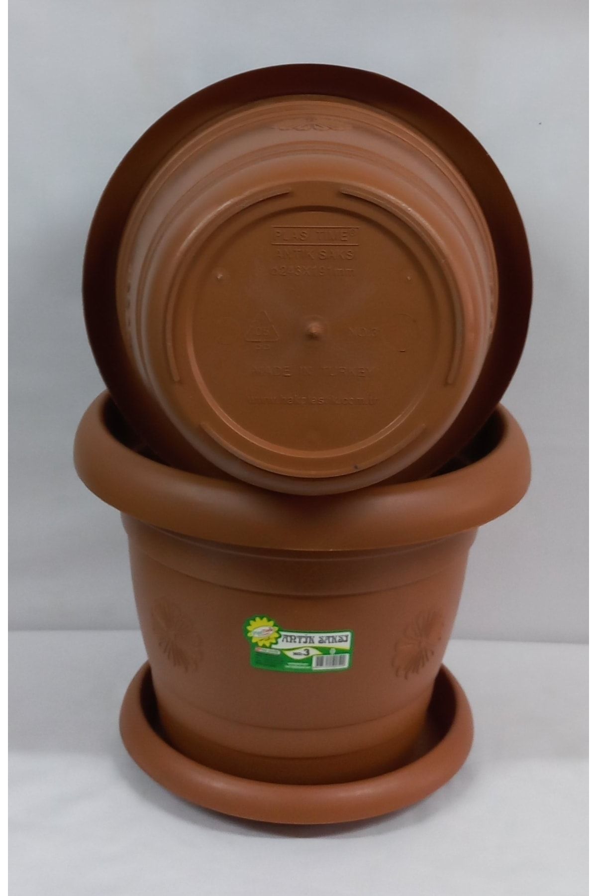 Hak Plastik-3 Lt No 3 Height Round Flower Pot - 20 Cm Depth and 23.19.15 Cm Width 2